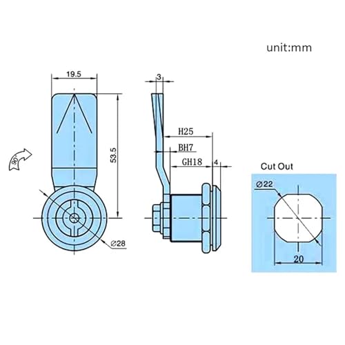 Serrure électrique multifonction en acier inoxydable pour armoire technique - 4