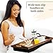 Tioncy 1 Piece Bamboo Lap Tray with Detachable Pillow 16.9'' x 13'' Lap TV Trays Desk with Handles for Adults Eating in Recliner Breakfast Housewarming Gift (Burn Color)