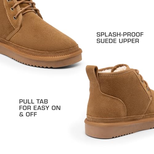 DREAM PAIRS Women's Ankle Winter Boots Genuine Suede Leather Faux Fur Lace Up Snow Warm Comfort Cozy Short Booties FuzzyGo Women's Cozy3