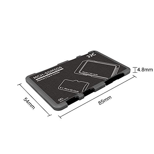 JJC Memory Card Case Portable Slim Holder Storage for 2 SD Cards + 4 Micro SD Cards