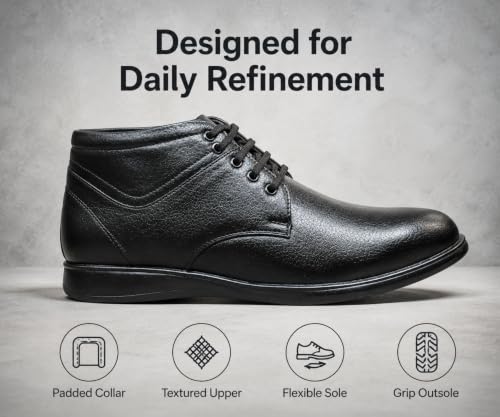 Image of Kraasa Alloy Formal Shoes for Men | Vegan Leather Lace-Up Office Shoes