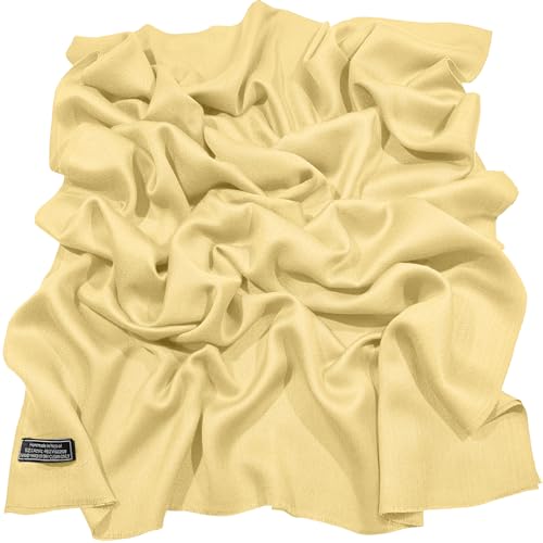CJ Kläder enfärgad design frans sjal halsduk sjal överkast huvudsjal ansiktsskydd pashmina ny, Lätt guld, en storlek