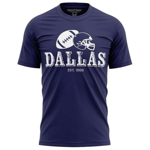 Dallas Shirt for Men, 1960 Distressed Fans Gameday Apparel, Classic Crewneck T-Shirt Navy Blue