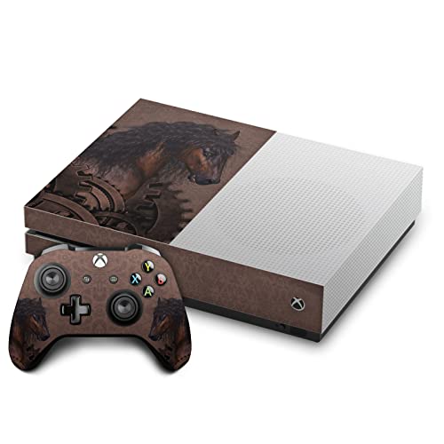 Xbox One S peau autocollante vinyle de jeu engrenage mécanique cheval Steampunk