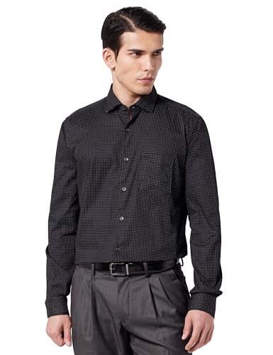 Image of Park Avenue Men's Pure Cotton Print Pattern Slim Fit Cut Away Collar Full Sleeve Casual Shirt