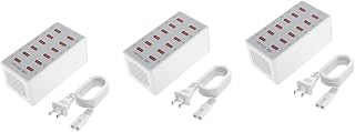 Hemobllo 3 Pçs 12 Estações De Carregamento Do Telefone Celular Estação De Carregamento De Mesa Estação De Carregamento USB Hub De Carregamento USB Carga Rápida Abs Desktop Branco