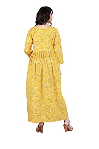 Image of H.E HAMZA ENTERPRISER Printed Crepe Material Brown Western Dress For Women
