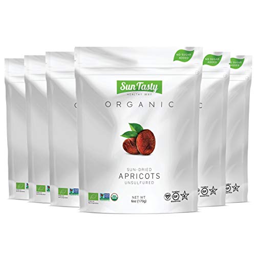 Sun Tasty Organic Sun-Dried Apricots 2.25 lbs. Vegan, Gluten-Free, USDA Certified Organic, Non-GMO, No Added Sugar, No Sulfur, No Preservatives, Kosher (36 oz)