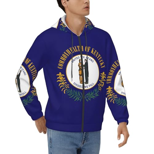 Sweat à capuche décontracté homme Kentucky pour la vie quotidienne en hiver