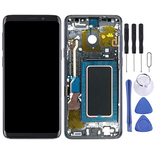Écran LCD Galaxy S9 Plus G965F avec châssis gris pour remplacement