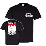 Design/Druck aus Deutschland 6 FlaRgt 12 Hardheim Gepard Panzer Flug abwehr kanonen bataillon T Shirt#25012, Größe:XL, Farbe:Schwarz