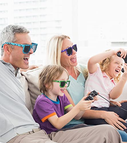 Pixel Sunglasses Miner Party Favors Pixel Glasses Party Favors For Kids Adults Birthday Party Pixelated Game Party Supplies(12 Pair) #TOP6