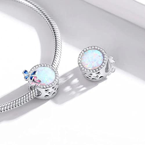 Opal Butterfly Charm Beads Sparkling Round Beads Suitable for All Kinds of Bracelets and Necklaces4