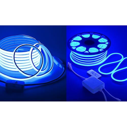 Cinta de luces LED neón azul 82ft regulable miniatura 1