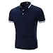 Produktbild Angebote,Neue Deals,Herren T-Shirt Ronamick Herre t-Shirt Basic Einfarbig Poloshirt T-Shirt mit Polokragen Kurzarm (Marine, 3XL)