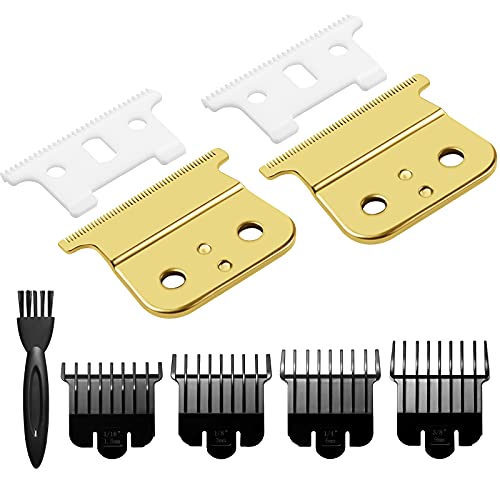 T Outliner Blades for Andis T Outliner, Andis GTX, T Outliner Replacement Blade Andis GTX Replacement Blade (Ceramic T Blade + Gold Steel Blade)