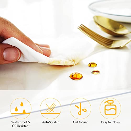 Deep Dream 1.5Mm Frosted Table Cover, 36×36 Inch Frosted Desk Cover, Square Vinyl Desk Pad, Pvc Plastic Table Cover For Office, Dresser, Night Stand, Computer & Writing Desk Tabletop #TOP4