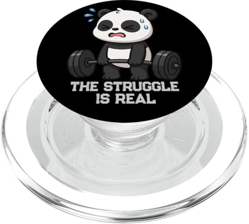 Panda Struggle Is Real Lifting Deadlift Gymrats Uomini Donne PopSockets PopGrip per MagSafe