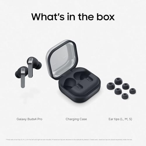 Samsung Galaxy Buds4 Pro, Black (CAD Version & Warranty) - New Fit, Two Way Speaker, Adaptive ANC, AI Assistant — view 7