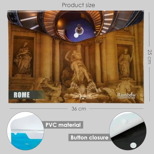 Image of Shuban A4 Plastic File Folder Document Organizer, Plastic File Holder with Snap Button, Waterproof Certificate Folder for Office, School, Home (Style-7-Printed Folder- 4 Pcs -Multi Design)