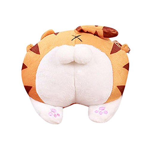 LuckES Bolso de hombro de felpa Linda Cartera de Felpa Tarjeta de Culo de Gato para Mujeres Chicas Colorido elegante cute llavero bolso de mano Pequeño Bolso de la Felpa de la Felpa Suave (A)