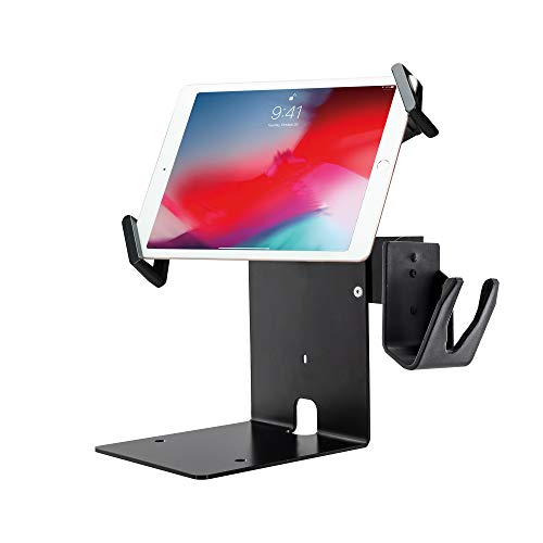CTA Digital: Security Universal Holder POS Station with Printer Stand & Magnetic Scanner Holder for 7â€- 13â€ Tablets (PAD-CHKS)