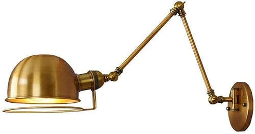 Adjustable Swing Arm Wall Light Industrial Vintage Wrought Iron Sconce Telescopic Lighting Fixture for Loft Barn Cafe E26E27 Base(30 * 30cm)