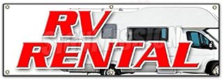 72" RV Rental Banner Sign New Used Rent me Motorhome financing Sale