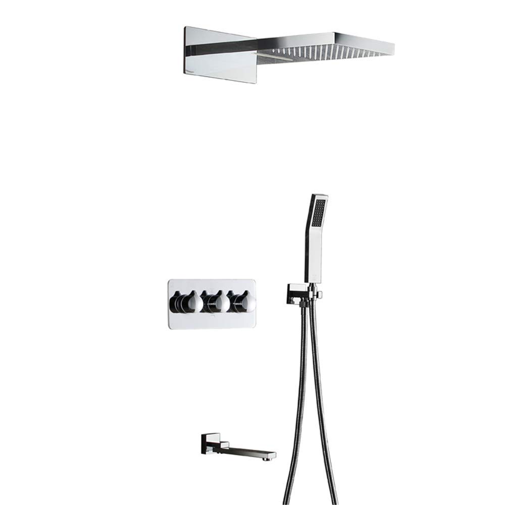 Système de douche mitigeur de pluie encastré salle de bain 4 fonctions