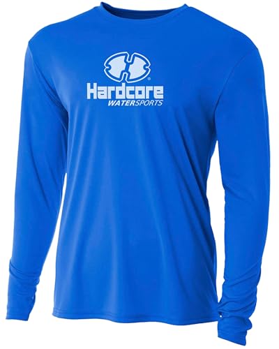Hardcore Men's Long Sleeve Loose Fit Rash Guard Surf Shirt for Water Sports | Lightweight, Quick-Dry Swimwear Royal 2X-Large