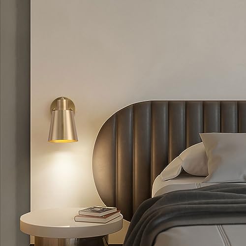 Lámpara de pared moderna industrial E27 con acabado dorado pulido 5