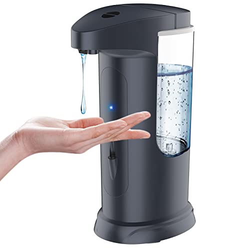 Soap Dispenser, Automatic Soap Dispenser, 3 Levels Adjustable Washing Up Liquid Dispenser, 13.5OZ Large Capacity Hand Soap Dispenser, Waterproof Dish Soap Dispenser for Kitchen, Bathroom(Grey)