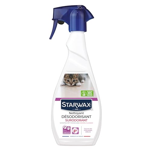 STARWAX - Nettoyant Désodorisant Surodorant Spécial milieu animal - Spray 500ml Prêt A l'Emploi - Nettoie, Désodorise et Masque les Odeurs Fortes - jusqu'à 8h -...