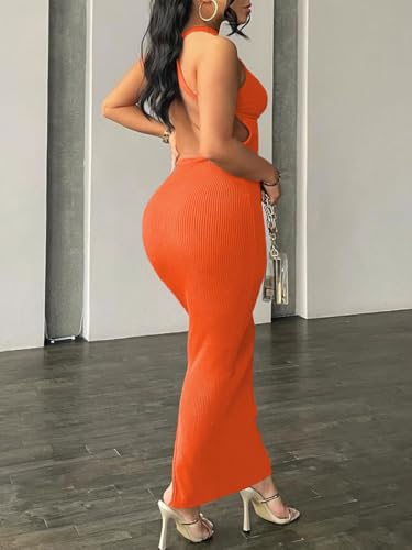 Image of Nimsruc Women Summer Sexy Bodycon Maxi Dress Casual Long Dresses