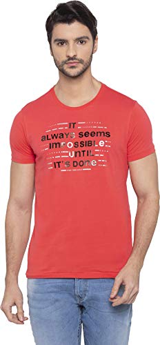 Image of Spykar Men's Printed Slim Fit T-Shirt