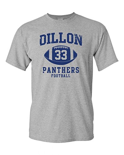 Dillon Football Retro Adult DT T-Shirt Tee (Large, Sports Gray)