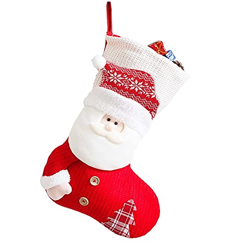 FANTESTICRYAN 18" Christmas Stockings Large 3D Santa Reindeer Snowman Stockings for Xmas Party Personalized Decoration Stockings
