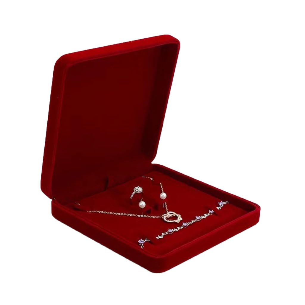CRFFZ Stylish Velvets Jewelry Holder Necklace Earring Rings Display Box Storage Case for Gifting and Personals Use Necklace Organiser