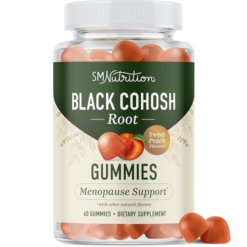 Black Cohosh Gummies for Menopause Relief, Hot Flashes & Night Sweats | 50mg Black Cohosh Root for...