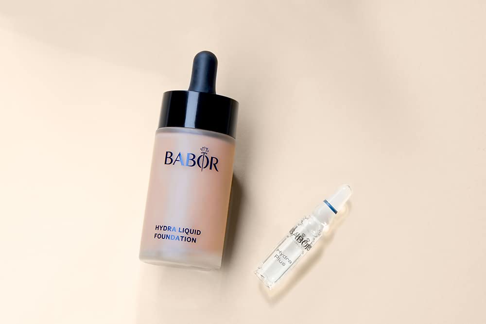 BABOR MAKE UP Hydra Liquid Foundation, fondotinta liquido mediamente coprente, per pelli secche, con siero idratante, 30 ml