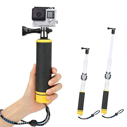 2 in 1 Floating Hand Grip Waterproof Telescopic Pole, Number-One Waterproof Selfie Stick