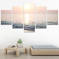 SIGNWIN 5 Panel Canvas Wall Art Landscape Ocean for Home Decorations Ready to Hang - 60