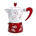 Kochplatten Espressomaschine Aluminiumtopf Liebe Herz Muster Italienische Kaffeemaschine Handbuch Kubanische Kaffee Perkolator für Home Camping 150Ml
