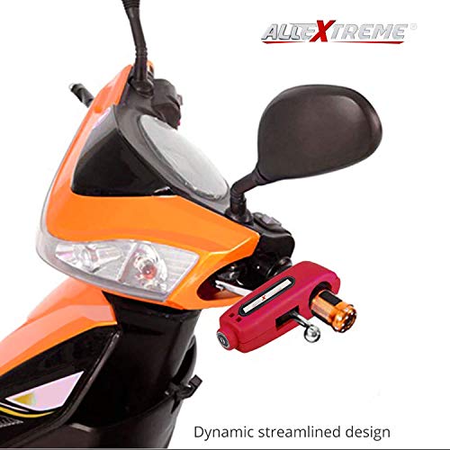 Image of Allextreme EXBAL1R Anti Theft Motorcycle Grip Throttle Brake Handlebar Lock (Multicolor)