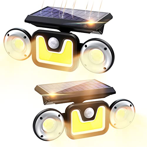 Vistreck Solar Flood Lights Outdoor - 83 Led Waterproof Solar Motion Sensor Lights With 3 Modes And 3 Heads 270° Wide-Angle Lighting, For Garden, Front Door, Backyard, Yard, And Dark Areas (2-Pack) #TOP9