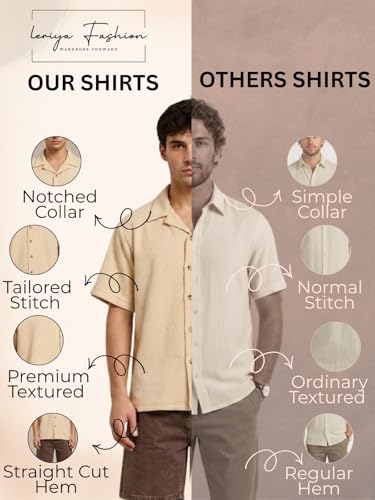 Image of Leriya Fashion Shirt for Man | Mens Casual Shirts | Shirt for Man| Shirts for Mens Stylish |Half Sleeve Button Down Textured Summer Wear (Available in Plus Sizes)