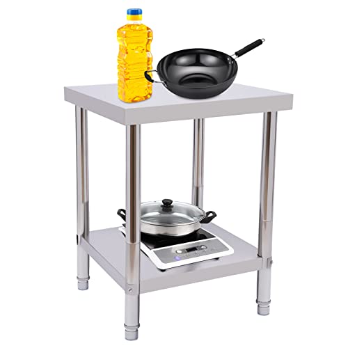 Stainless Steel Table for Prep & Work, Commercial Work Table with with Under Shelf Work Station for Restaurant Home Hotel