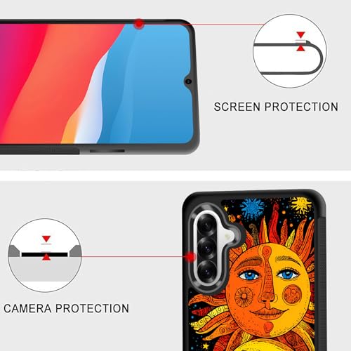 Vobber for Galaxy A17 5G Case,Slim Anti-Scratch Architecture TPU Shockproof Protective Case Cover for Samsung Galaxy A17 5G 6.7" 2025,Cosmic Sun Moon Face - image 2