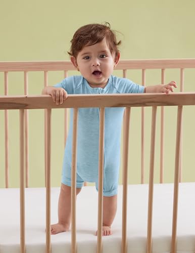 Bamboo Viscose Baby Romper 2 Way Zipper Short Sleeve Bodysuit Soft Color Baby Toddler One-Piece Summer Outfits3