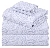 ZOYER 100% Cotton Sheets – Split King Size Percale Bedding, Cooling & Breathable, Durable with a Crisp, Soft & Comfortable Feel, 16' Deep Pocket, 5-Piece Set, Blue Autumn